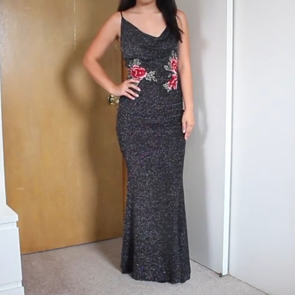 Black shimmer dress